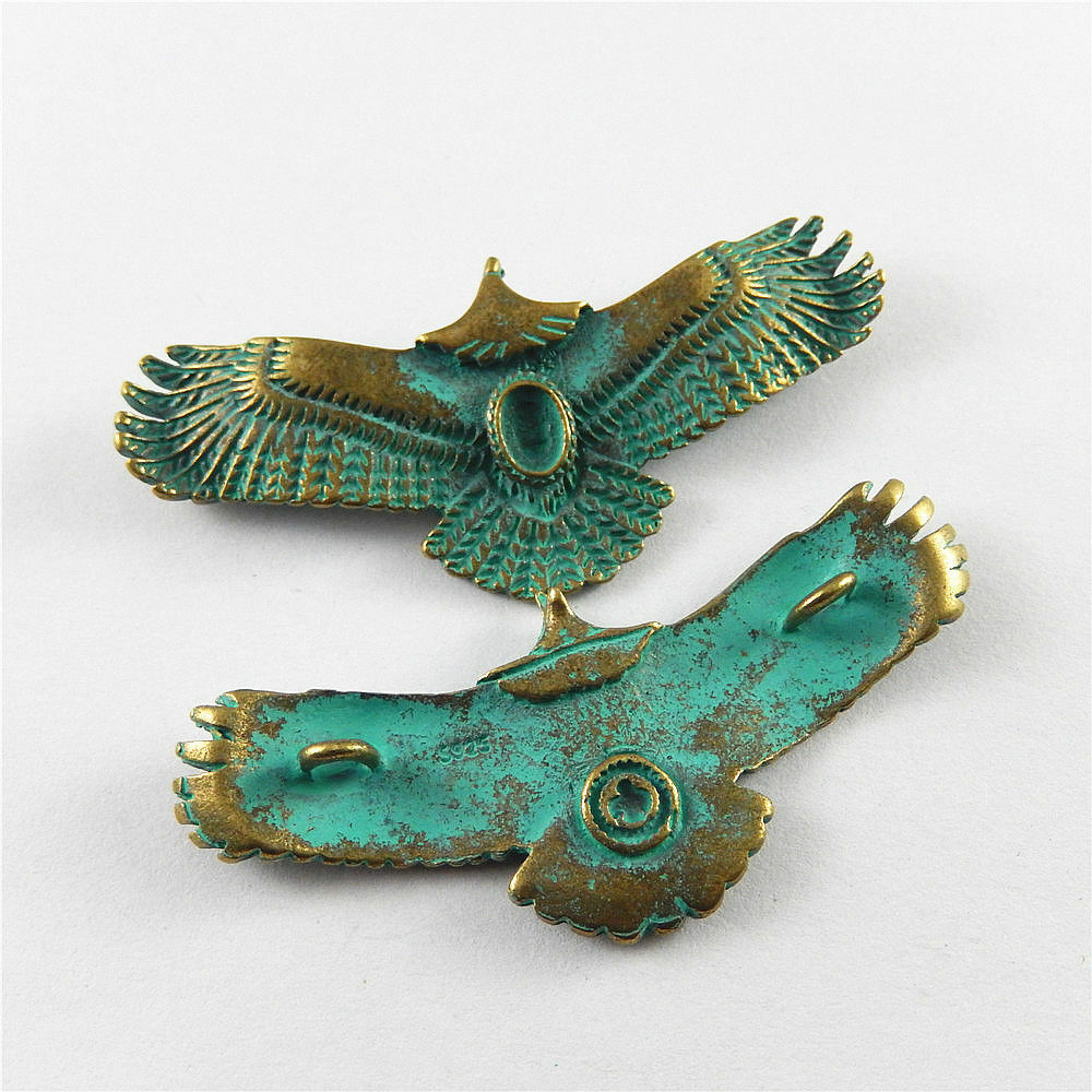 5 pcs Antiqued Copper Green Eagle Charms Pendant Crafts 55x24mm 52285