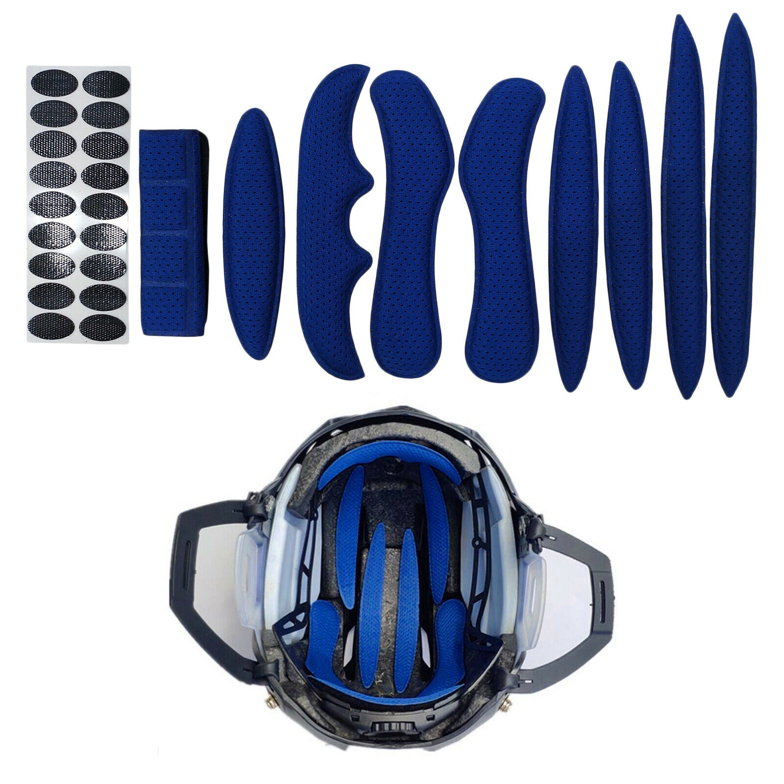 2X 27pcs/Set Bike Helmet Padding Kits Bicycle Helmet Liner Chin Strap Foam Pads