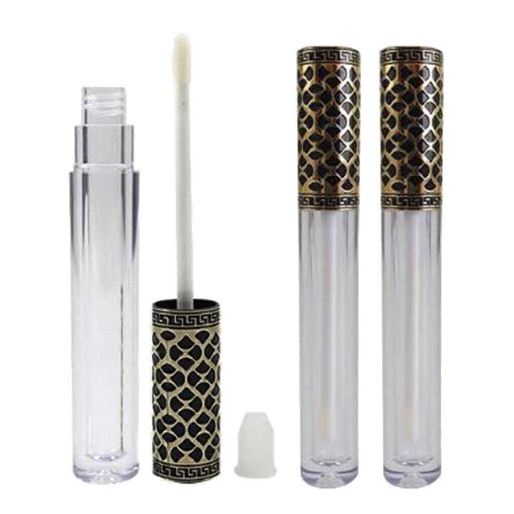 3pcs Clear Plastic Eyelash Conditioner Mascara Tubes Bottles with Rubber Stopper