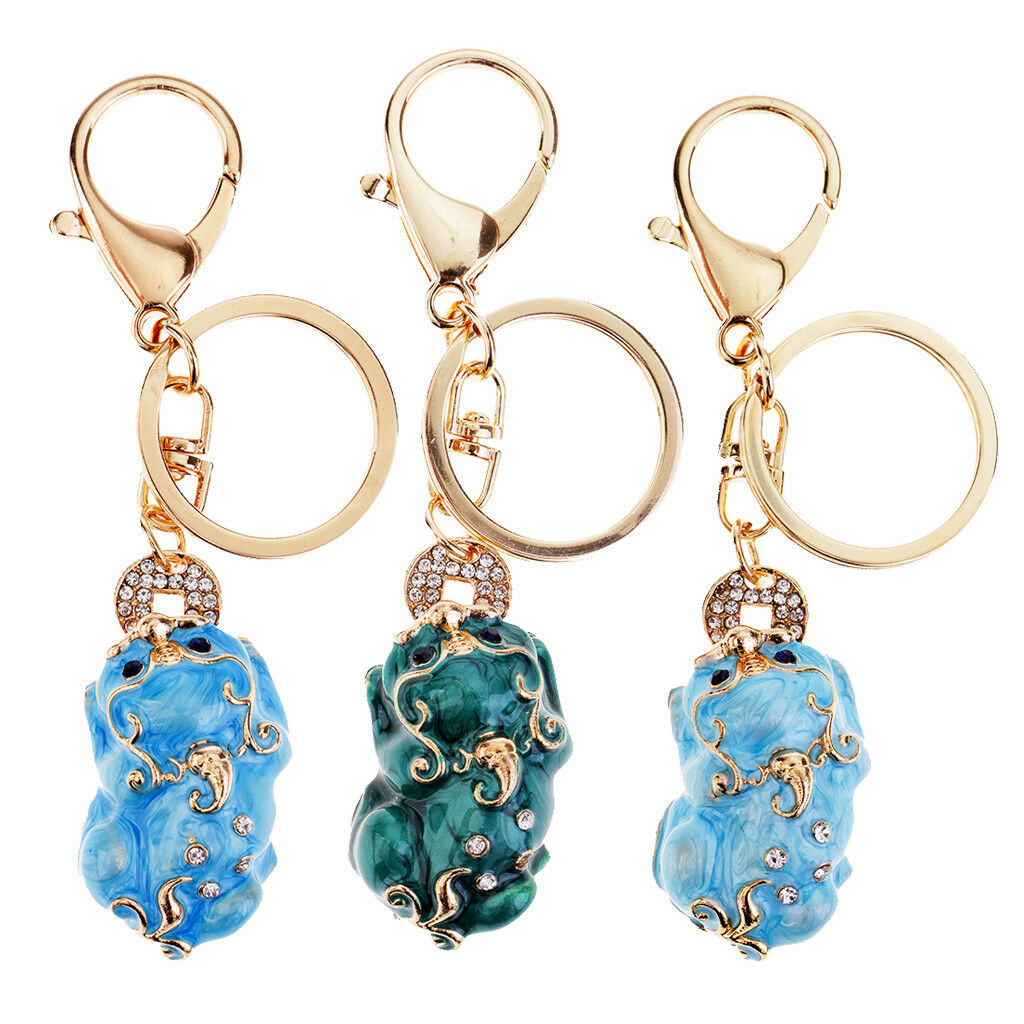 Feng Shui Pi Xiu Keychains Keyrings Bring Wealth Lucky Car Key Ring Gifts #1