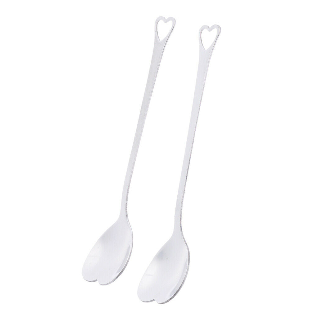 Set of 2 Food-Grade Stainless Steel Creative Coffee Spoons Tea Dessert Spoons