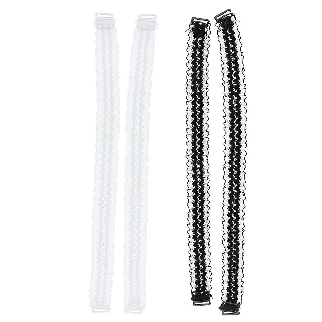 2 Pair Removable Nonslip Lace Bra Straps Elastic Shoulder Strap Replacement