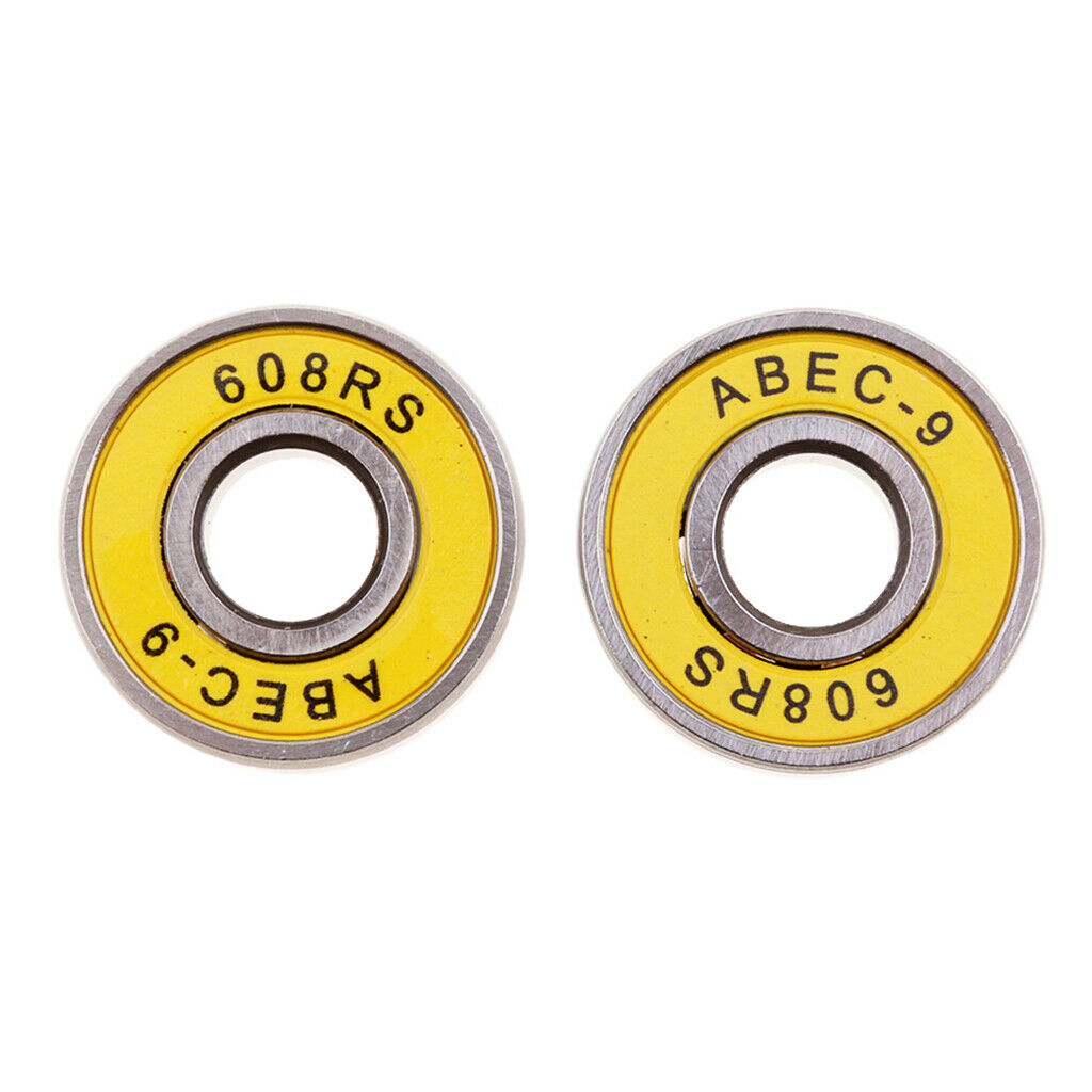 16pcs Frictionless Abec 9 Skateboard Roller Skate Bearings 608-RS 8x22x7mm