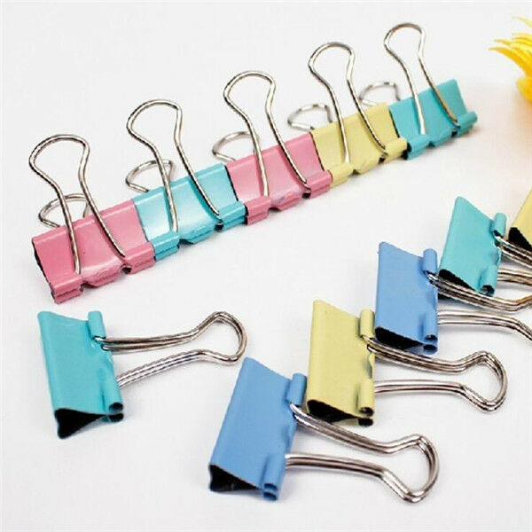 60 PCS Colorful Metal Binder Clips Paper Clip 15mm Office Supplies at Ran.l8