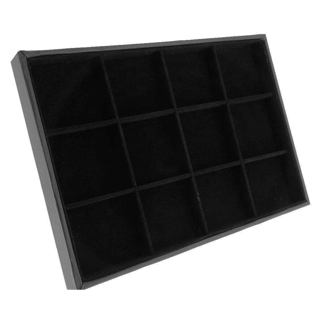 12 Grids Bracelet Display Tray Case Organizer Jewelry Storage - Black