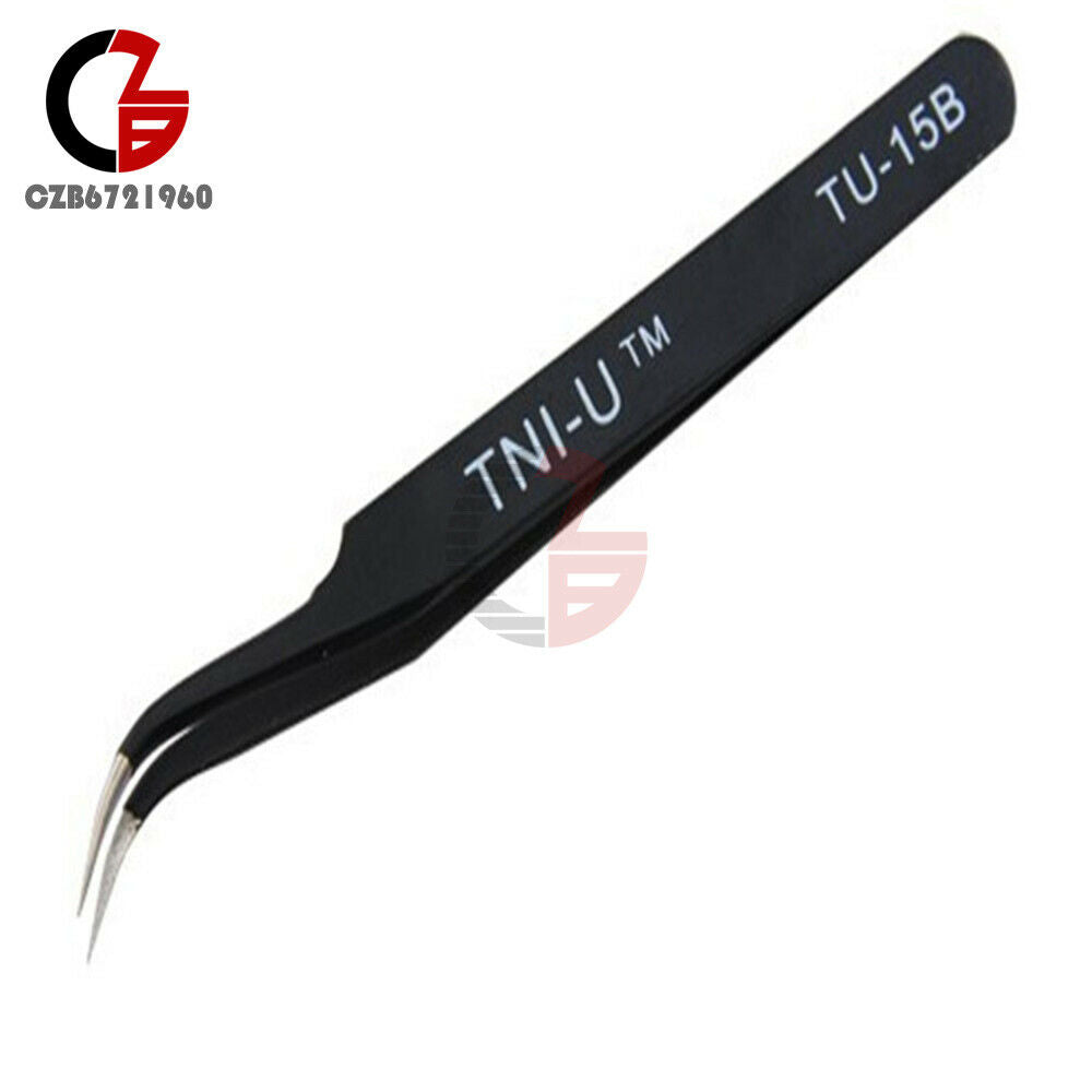 5PCS TU-15B Non-magnetic Elbow Tweezers Anti-static Tweezer