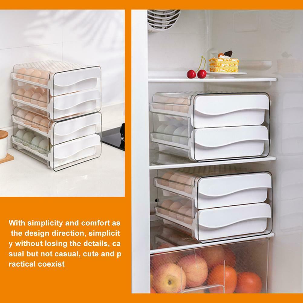 40 Grid Egg Storage Box Stackable Double-Layer Drawer Type Egg Container