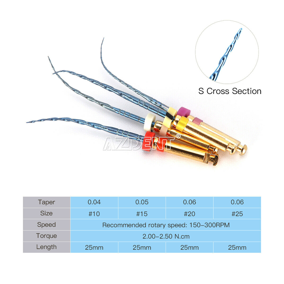 10 X Dental  Endo Engine NiTi Rotary Files Root Canal Preparations 25mm 10-25#