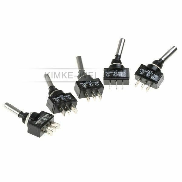 5 x Green Illuminated Tipped Toggle Switches 12V
