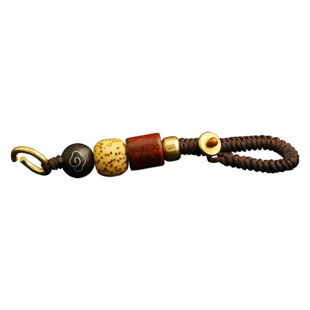 Hand Woven Keychain Rope Beads Lanyard Key Ring Pendant Hanging Accessories Gift