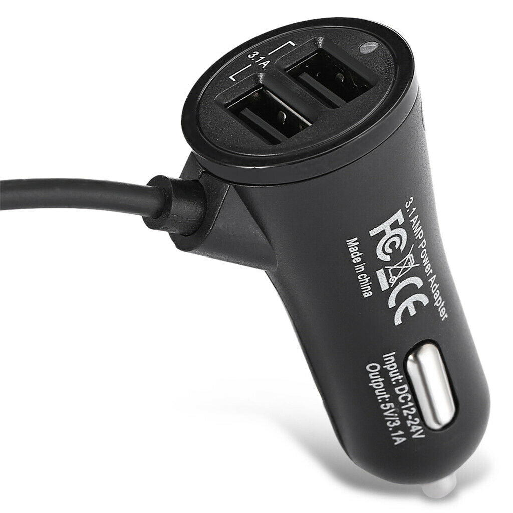 2 Ports USB 5V 2.1A Car Charger with Micro USB Extension Cable Quick Charge