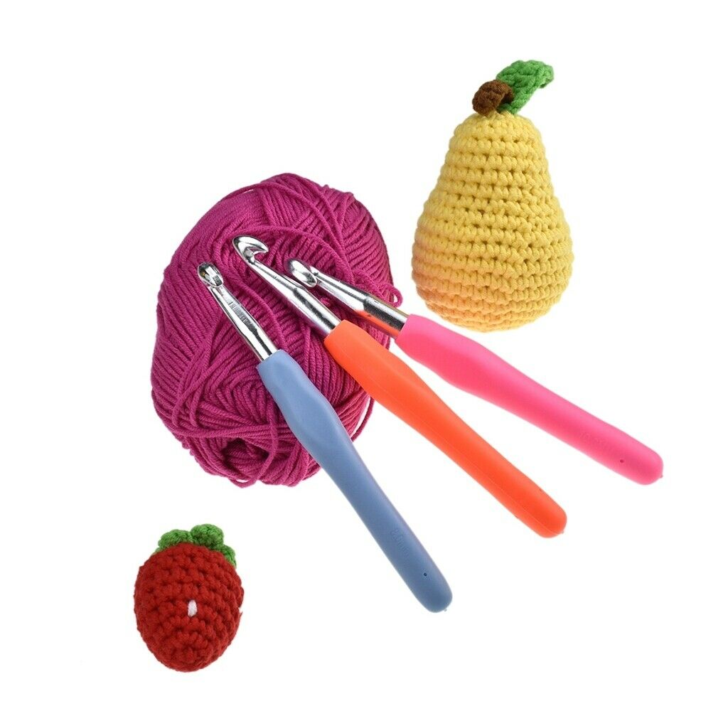 Crochet Hooks Kit Portable Soft Handle Knitting Gauge Tools for Beginner