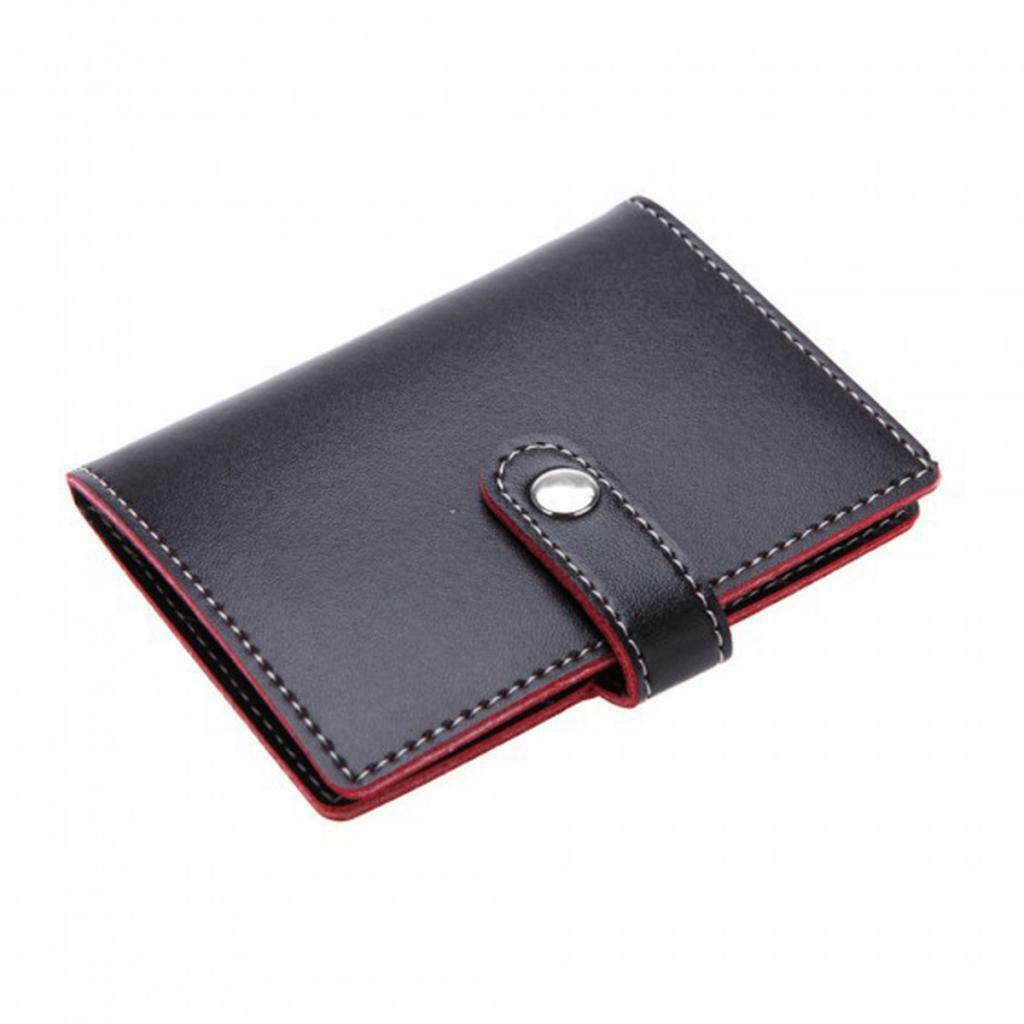 Black Soft Artificial Leather Credit Card Wallet Case