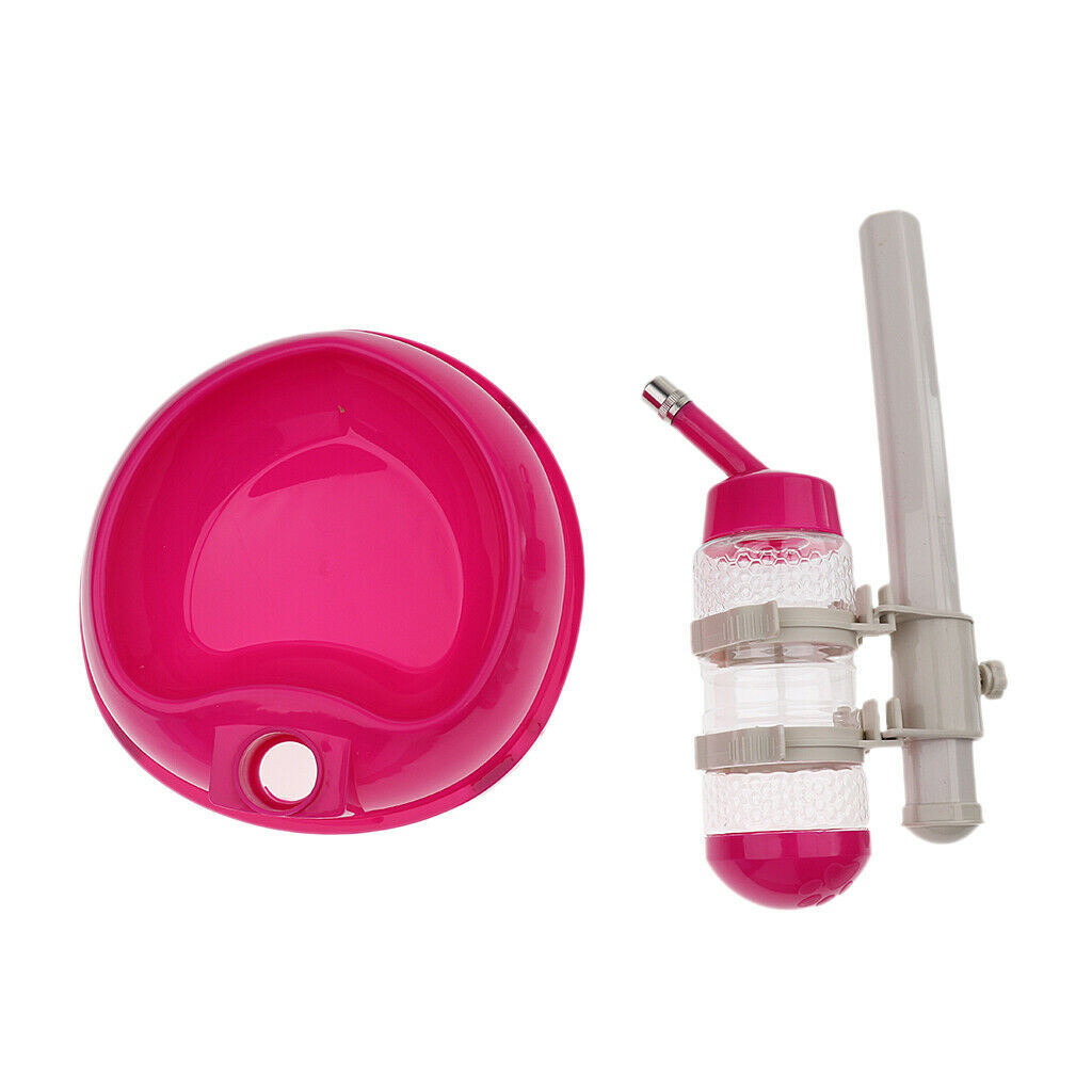 Pet Dog Standing Water Dispenser Automatic Lifting Feeding Bottle Food with Bowl