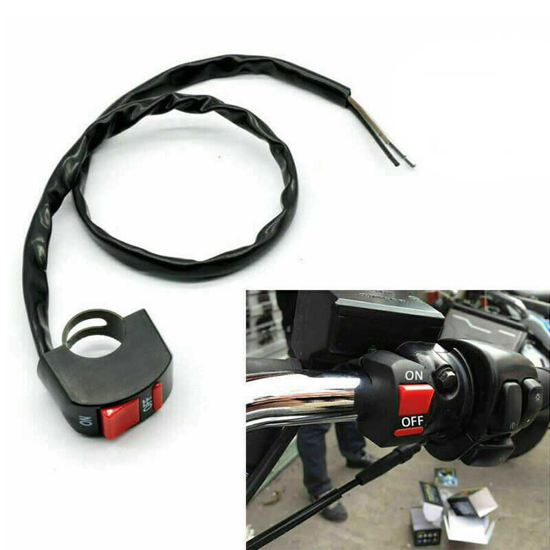 Motorcycle ATV Bike 7/8''Handlebar Headlight LED Spot Light ON/OFF Button Switch