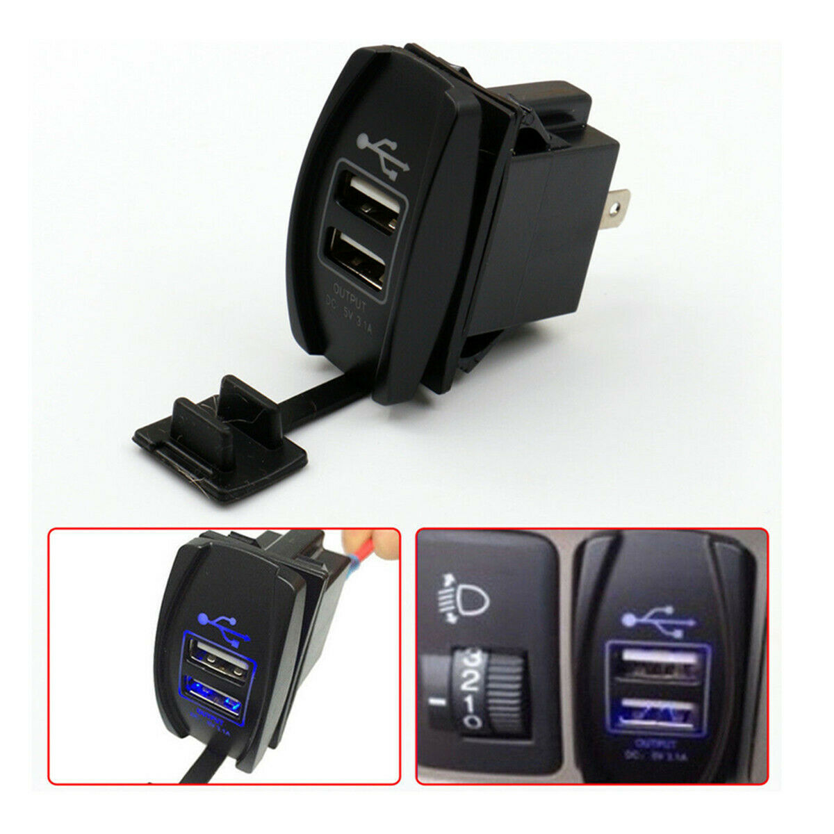 1PCS DC 5V Dual USB Charger Unique Design Of The Double Waterproof And Dustproof