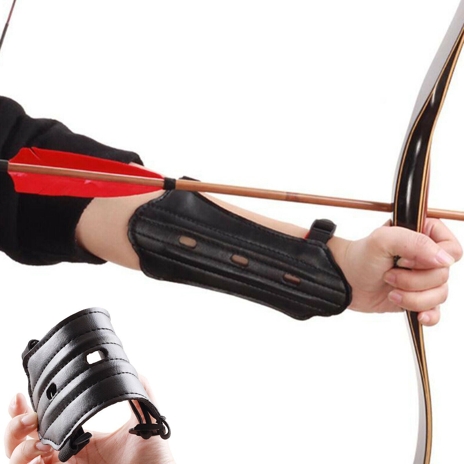 Archery Arm Guard Leather Recurved Bow Archery Practicing Armguard Hunter