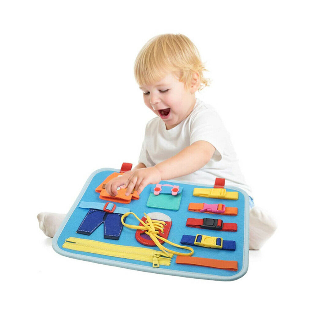 Felt Cloth Busy Board Dress Skills Educational Sensory Toys for Toddler Kids