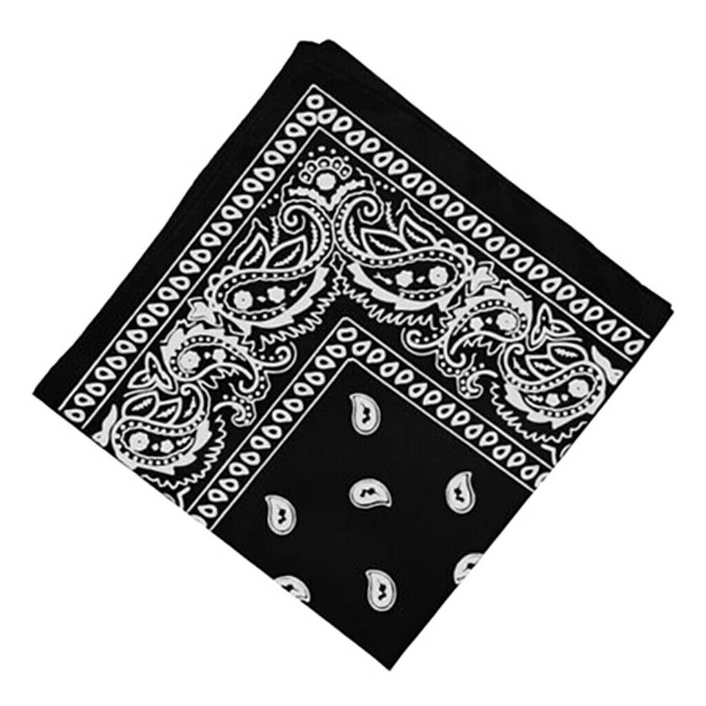 2pcs Women Men Cotton Double Sided Paisley Bandana Scarf Head Wrap Wristband