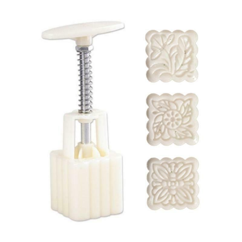 Plastic 50g Square Mooncake Mold Mid-Autumn Festival Hand-Pressure Mooncake Mold