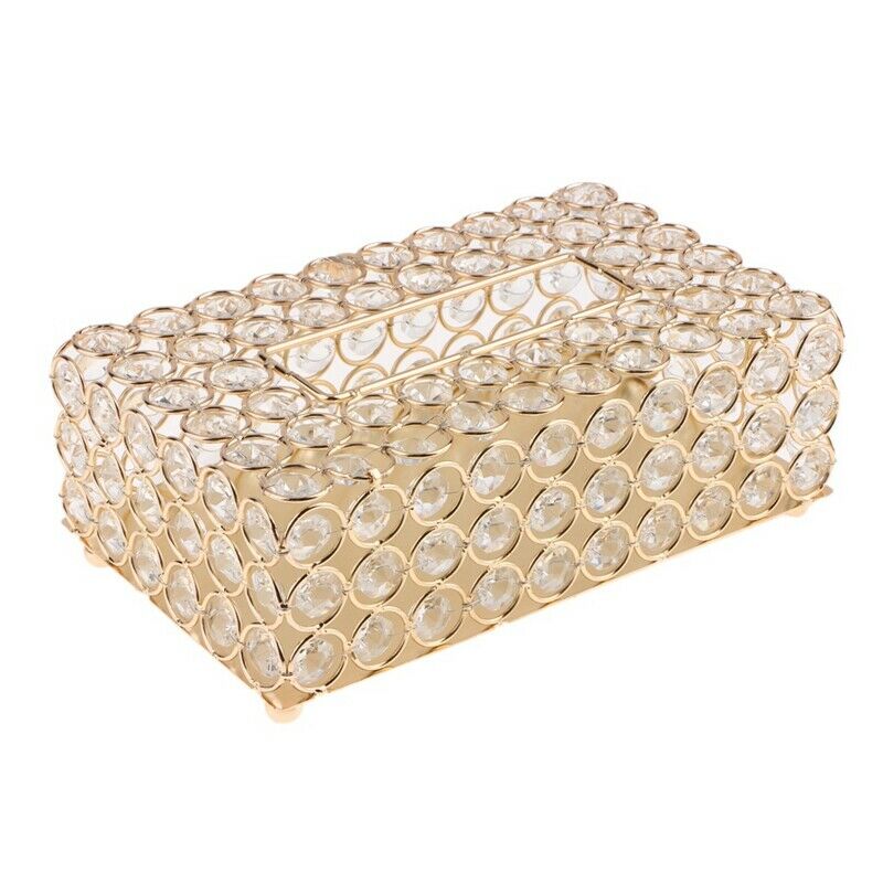 Crystal Facial Tissue Box Holder Crystal Square Napkin Dispenser Bedroom OfficX5