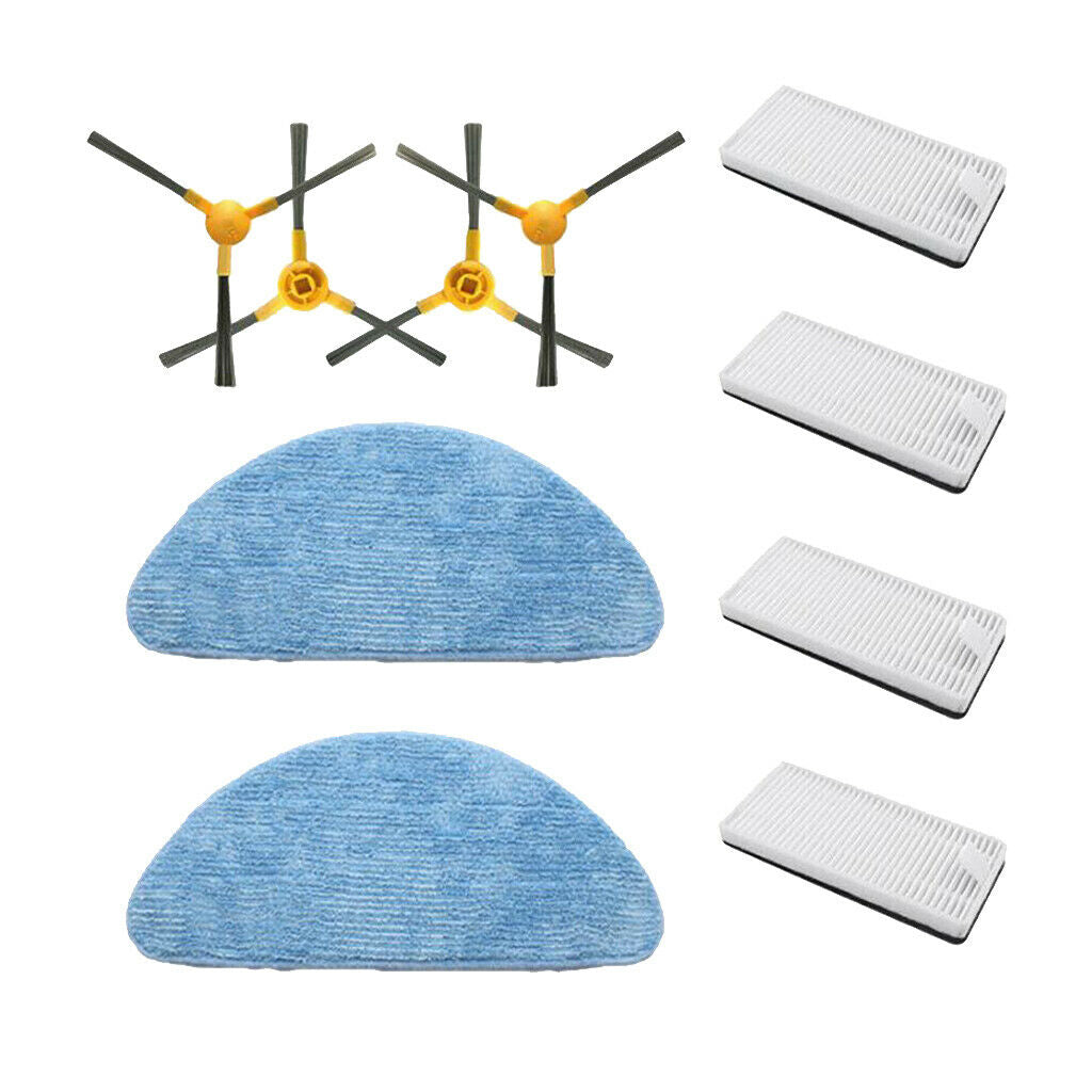 Filters + Side Brushes + Mop Side Brushes Replacement Cloth Set For