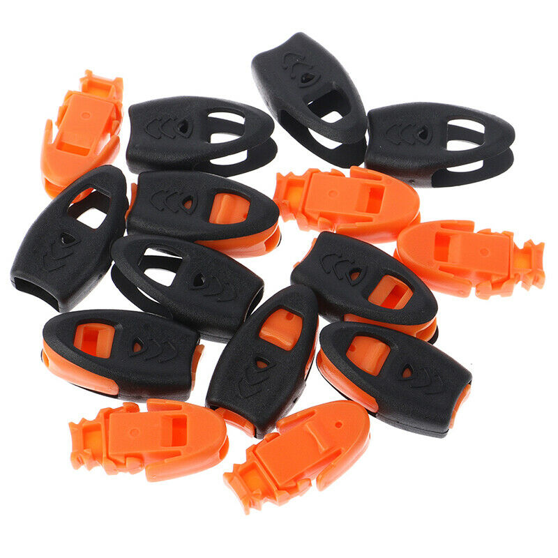 10PC Whistle Zipper Pull Cord Ends Lock Paracord OutdoorUS Lt