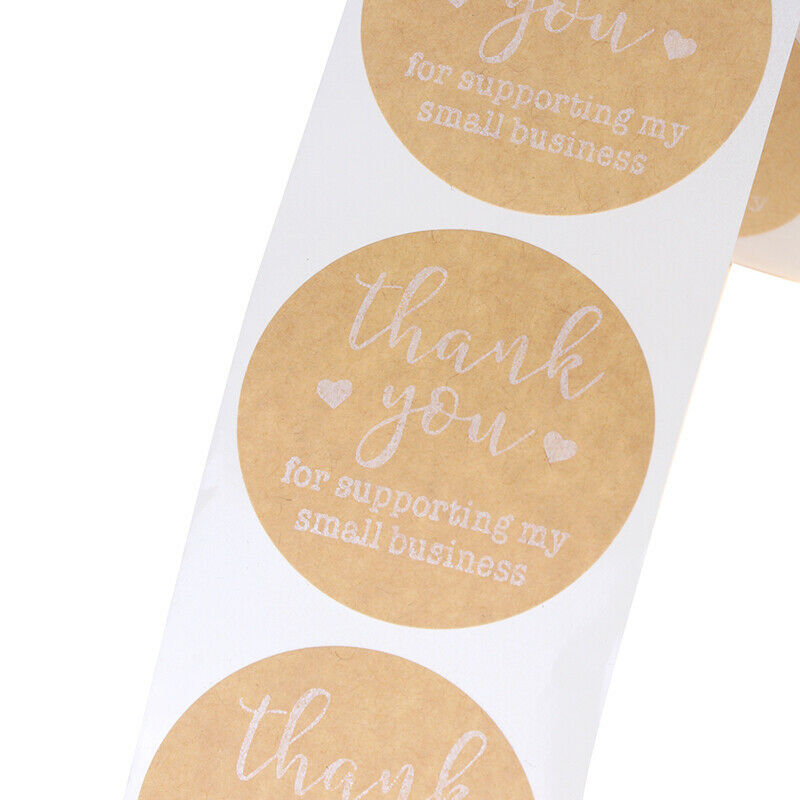 500Pcs 1.5 inch Round Kraft Thank You Stickers Online Trade for Store Sh.l8