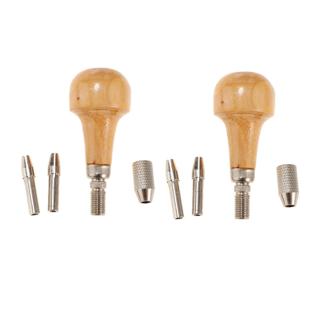 2 Sets Pin Vise Drill Bits Wood Handle Collet Watchmaking Jewelry Tool