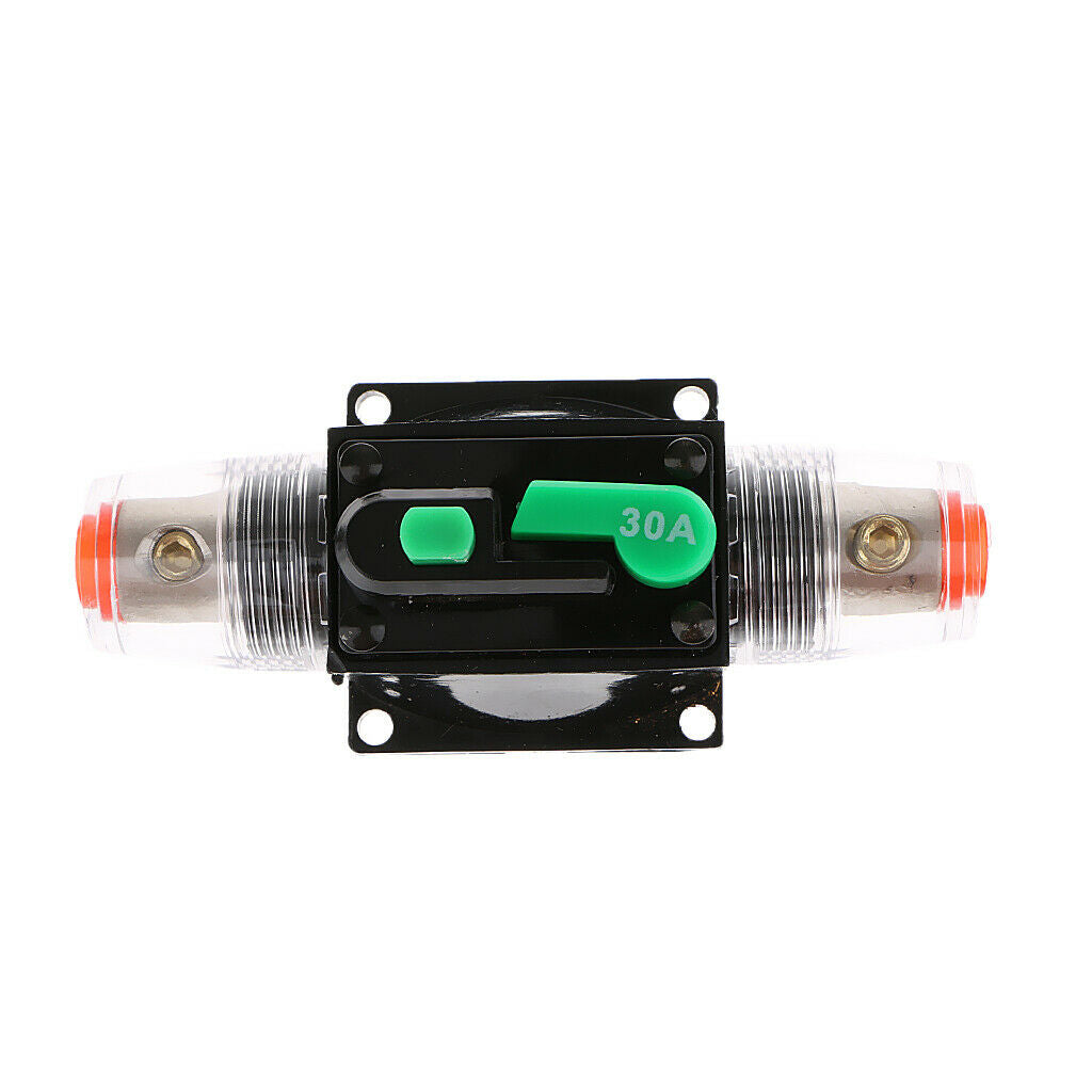 Auto Circuit Breaker 30A Manual Reset for 12V-32V Car Sound Vehicle Electrical