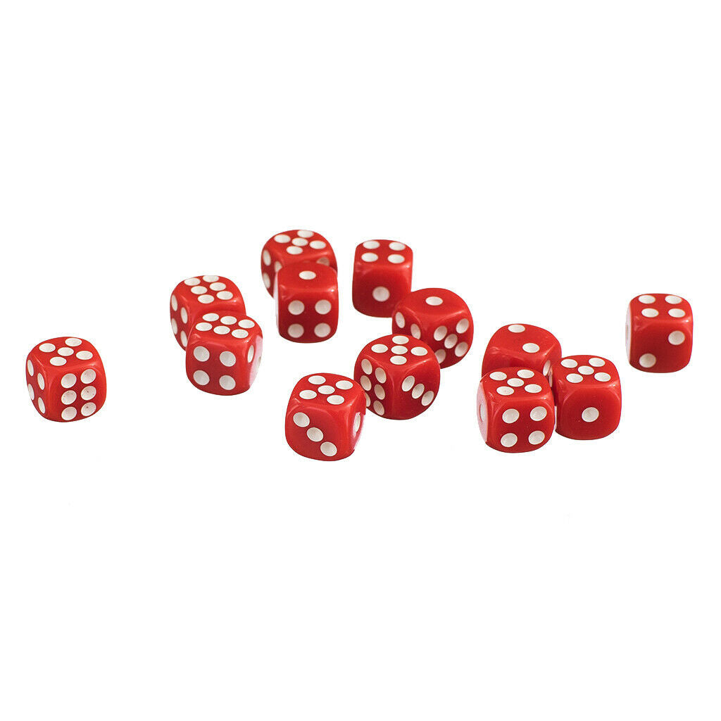 50 Pieces 12mm 6-sided Polyhedral Dices for Table Casino Card Games Supplies