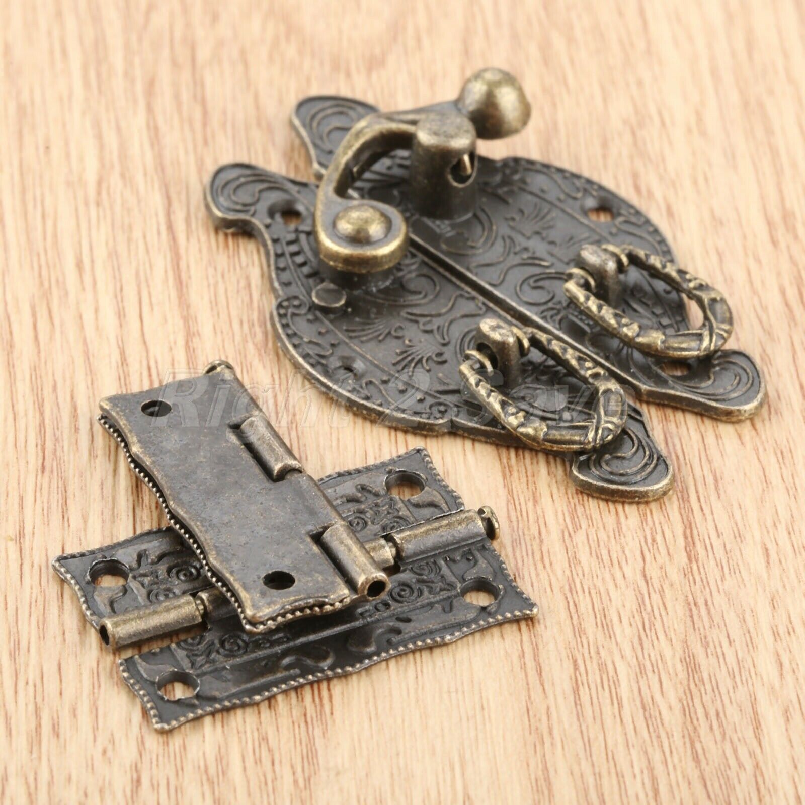 59*39mm Unique Amboss Suitcase Jewelry Box Latch Clasps Trinket w/ 4pcs Hinges