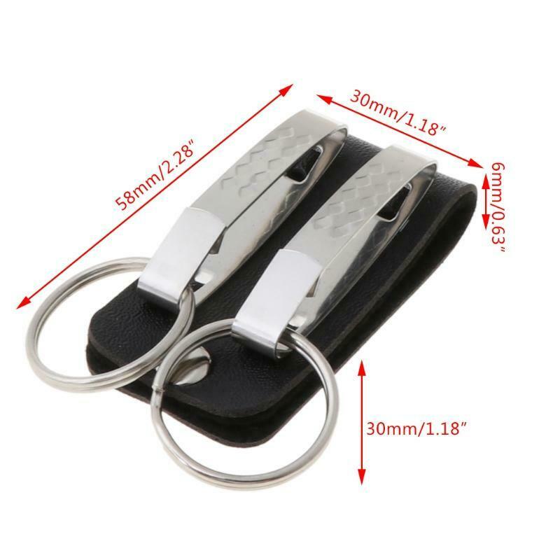 Men Leather Belt Loop Keychain Detachable Clips Belt Key Ring Key Holder Jewelry
