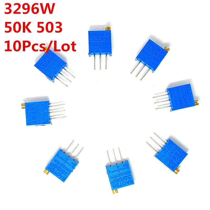 10pcs 3296W 50K Ohm Ω 503 Trim Pot Trimmer Potentiometer High Precision 3296