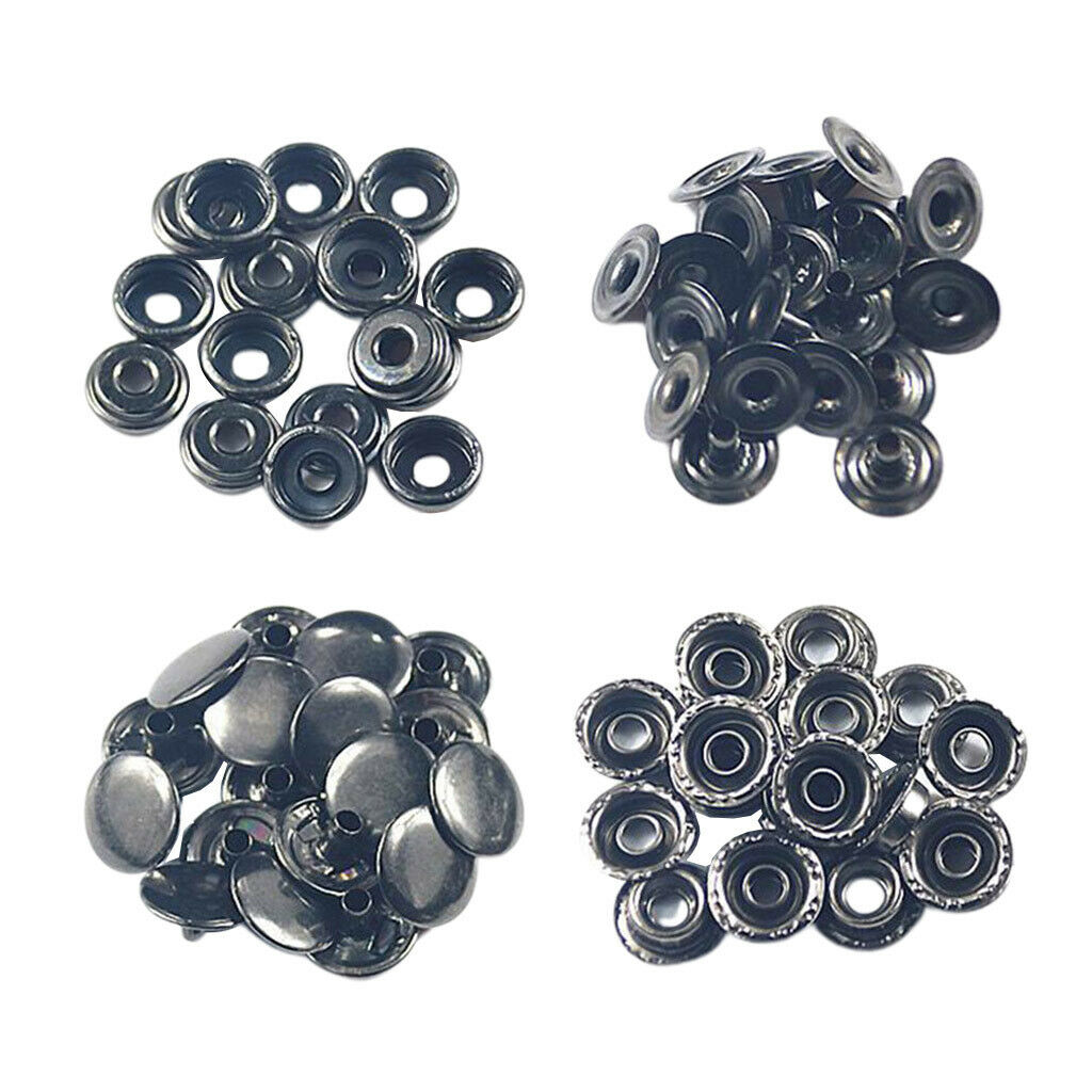 50Sets Snap Fasteners Press Stud Button Leather Craft Coat Down Jacket Bag