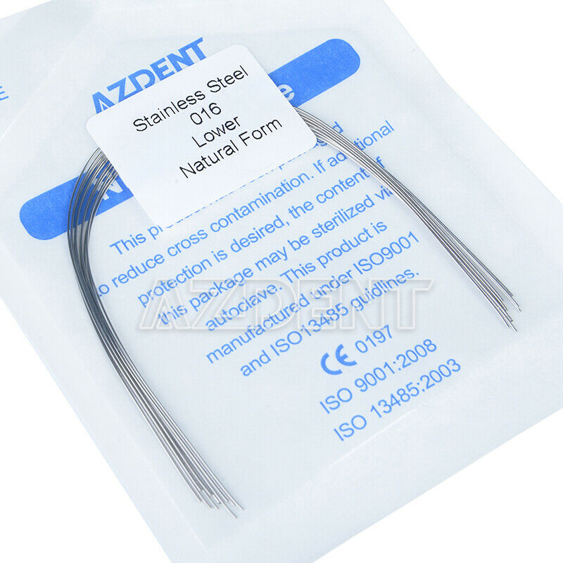 50 X Dental Ortho Arch Wire Stainless Steel Nature Form Round 016 Lower AZDENT
