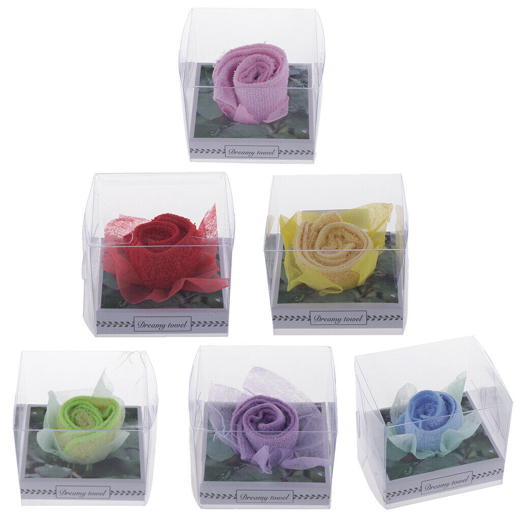 Rose Flower Towel Washcloths Wedding Birthday Gift Thank You Guest Favor