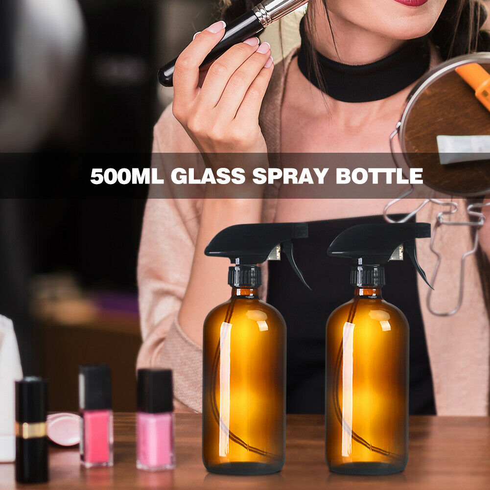 500ml Glass Spray Bottle with Mist Trigger Reusable Essential Oil Container @