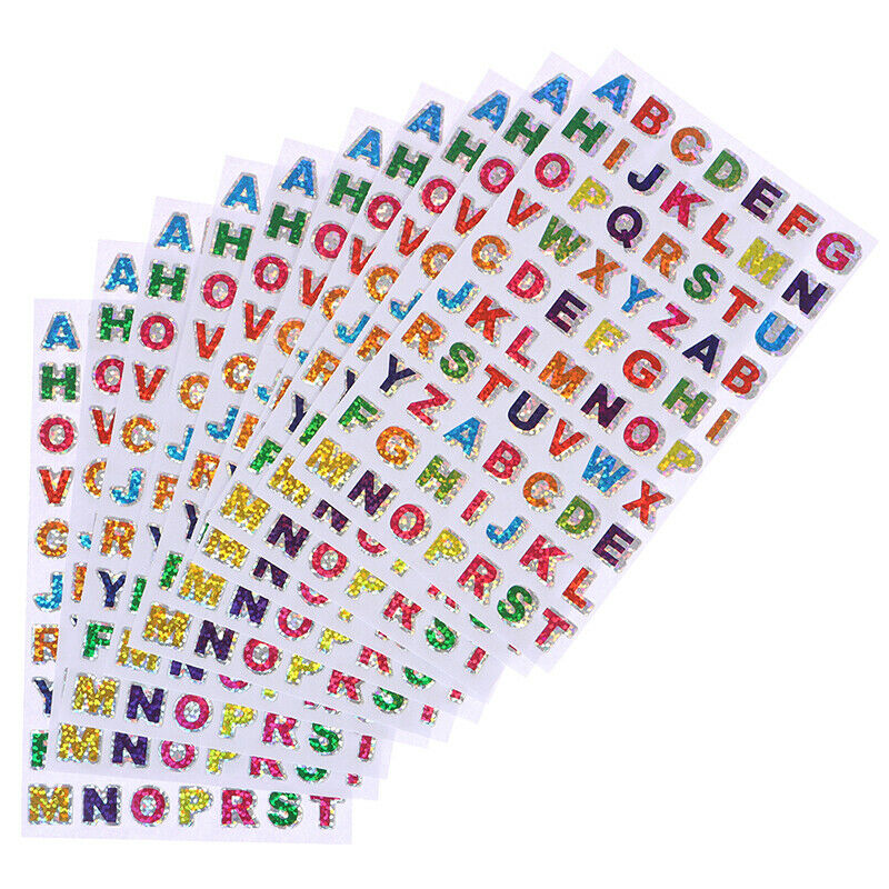 700pcs/10sheet Glitter Letter Self-Adhesive Stickers For Scrapbook Embell.l8