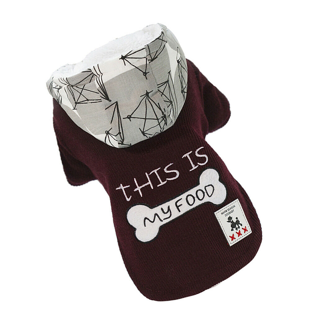 Dog Coat Hoodie Pet Winter Clothes Warm Soft for Medium Large Dogs Red L