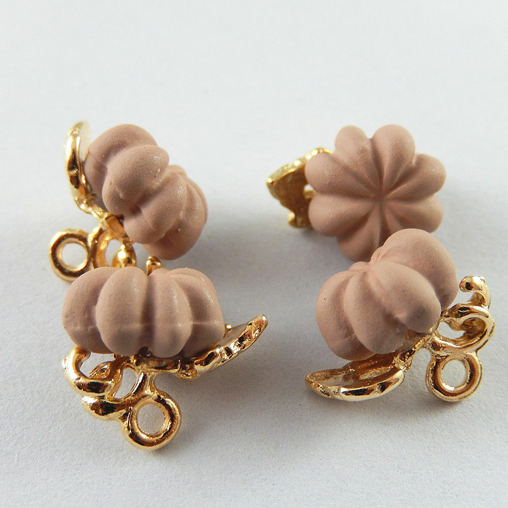 20 pcs Pink Zinc Alloy Halloween Pumpkin Charms Necklace Pendant Crafts 51911