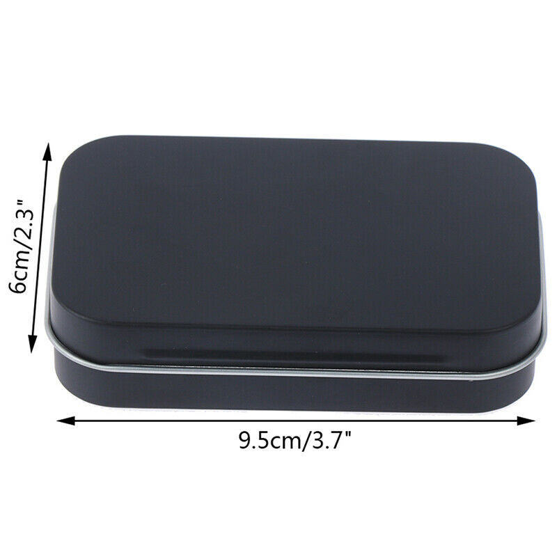 Storage Box Small Jewelry Candy Coin Key Organizer Tin Flip Black Gifts Se.l8