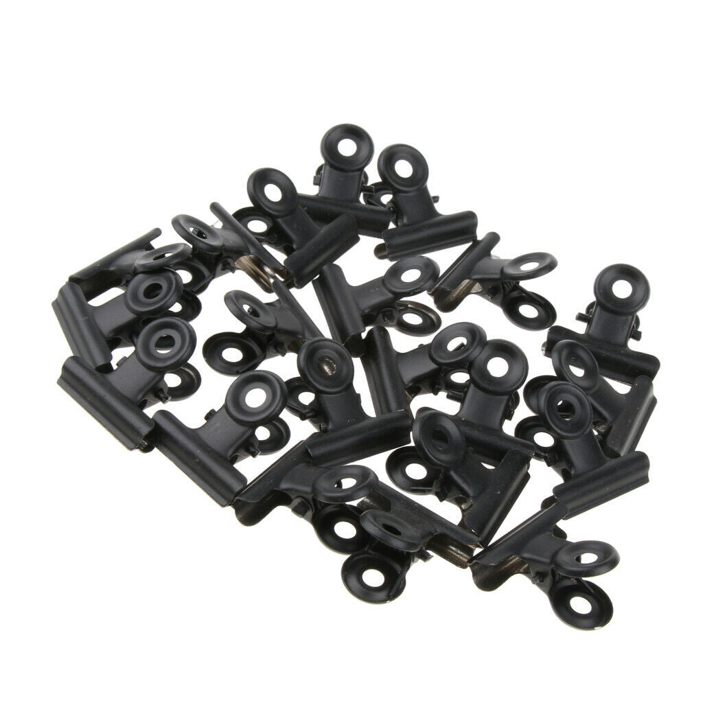 20x 31mm Bulldog Stainless Steel Metal Paper Letter Grip Clips Clamp -Black