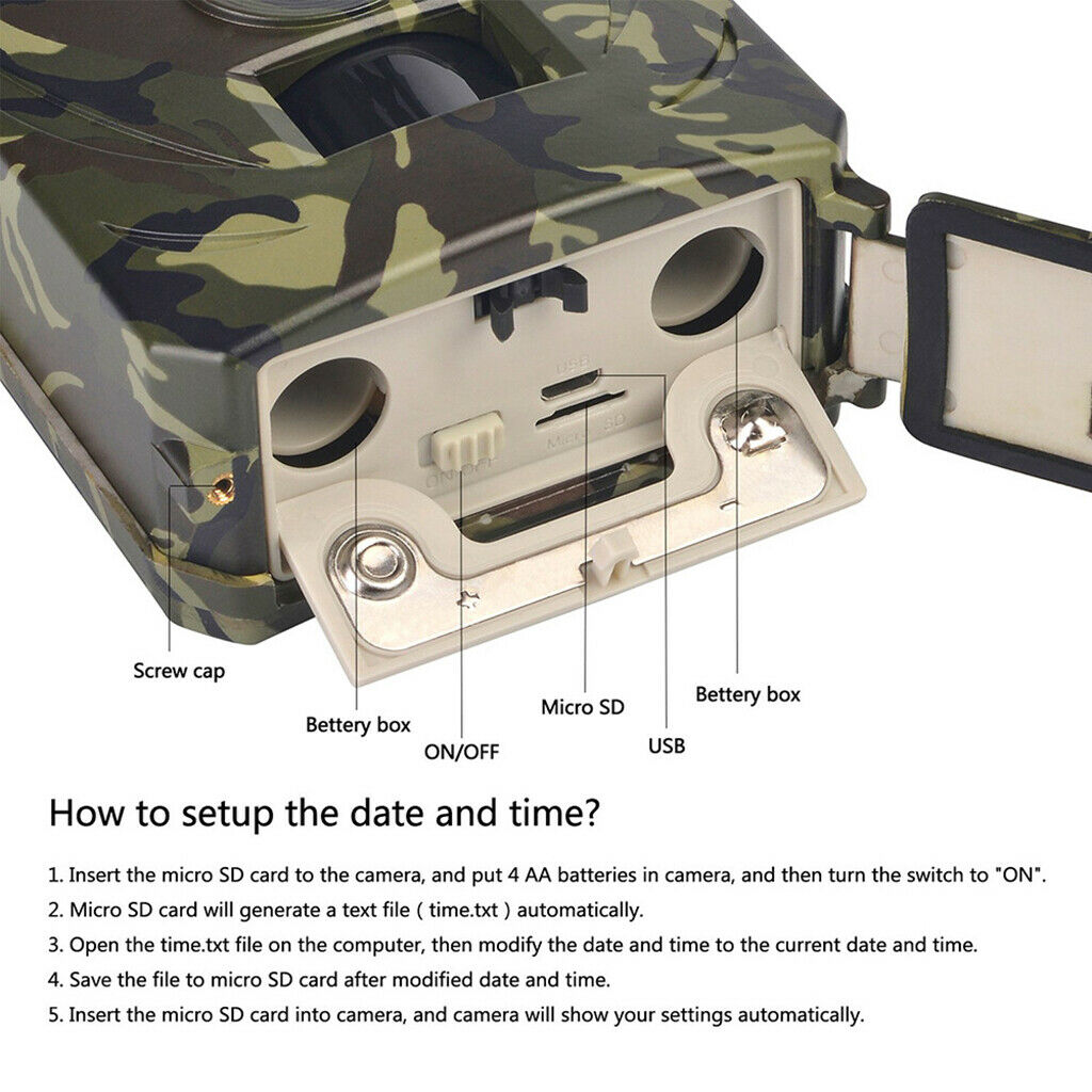 Hunting Trail Camera Wildlife Farm Scouting Cam IP56 12MP HD1080P Night Version