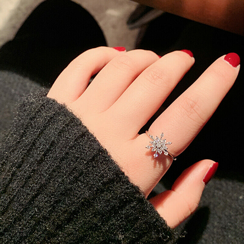 Snowflake Rings Rotating 2020 Fashion  for Women Creative Finger Spinning.l8