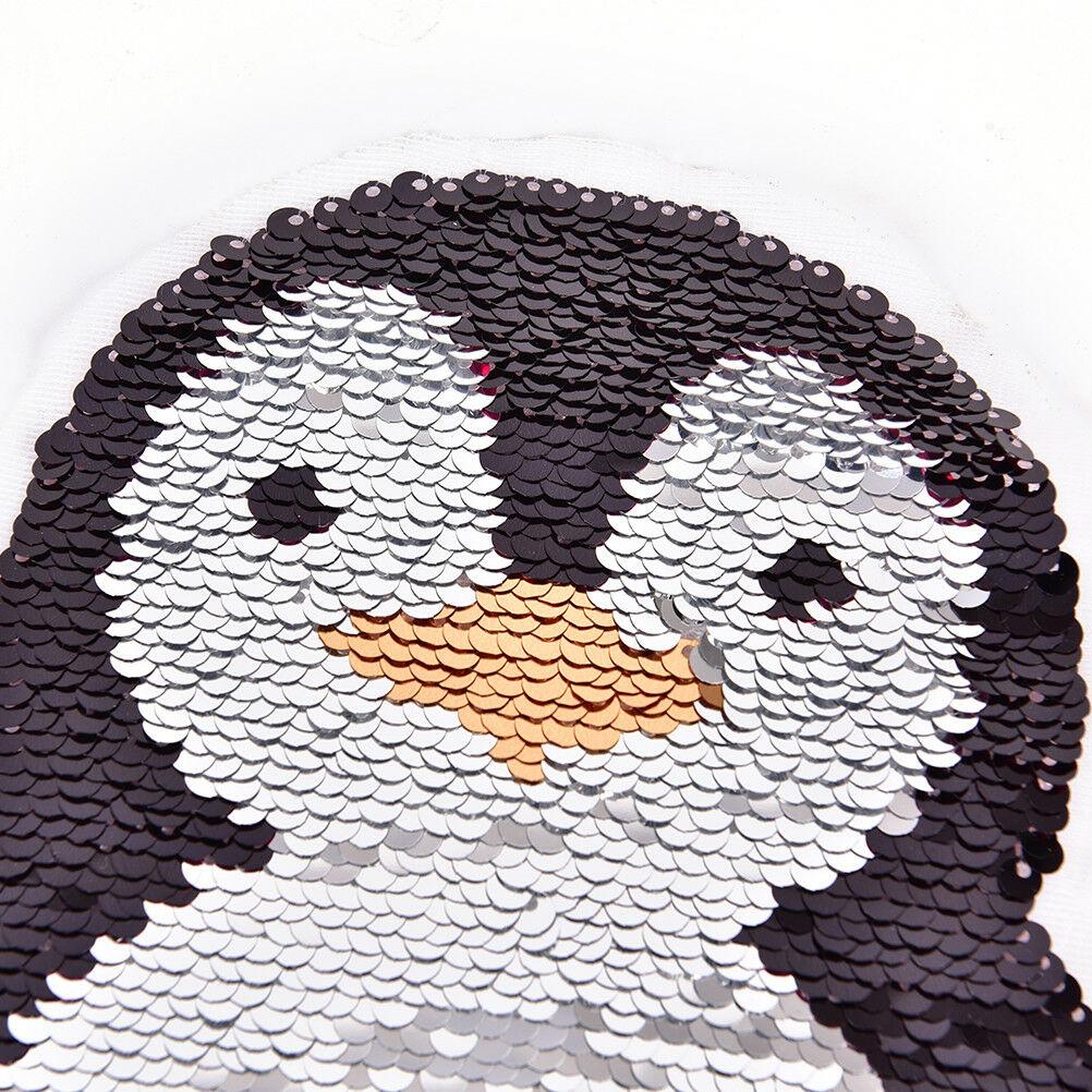 penguin Reversible Sequins Sew On Patches clothes DIY Applique BagClothing.l8