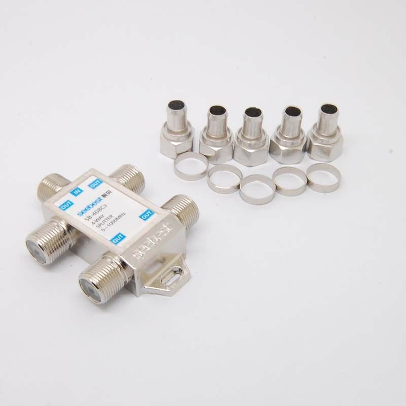 4WAY CABLE TV SPLITTER 5-1000MH Digital Analogue Satellite Coaxial Out Connector