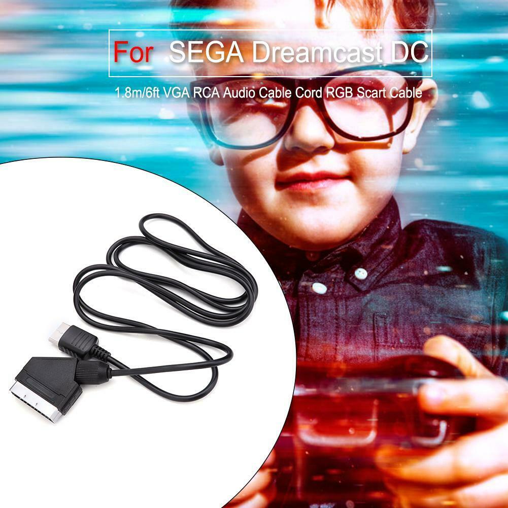 1.8m/6ft VGA RCA Audio Cable Cord RGB Scart Cable for SEGA Dreamcast DC @