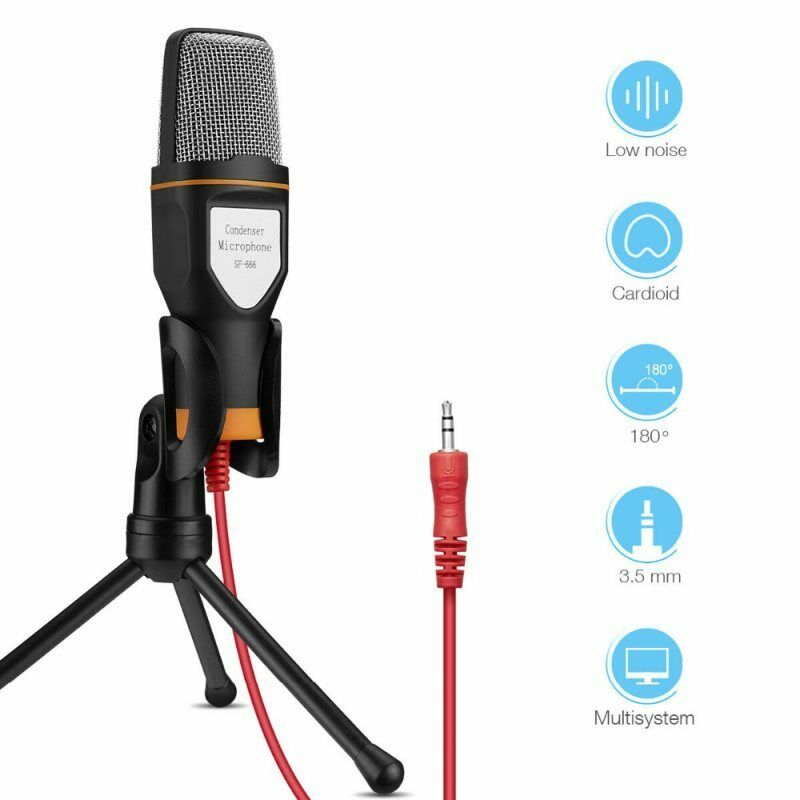 Metal USB Condenser Recording Microphone For Laptop KTV Studio Recording Vocals