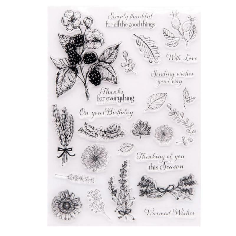 Wheat Flower Seal Stamp with Cutting Dies Stencil DIY Scrapbooking Emboss Photo